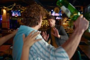 QuarrelAndFightOfDrunkFriendsAtSportsBar