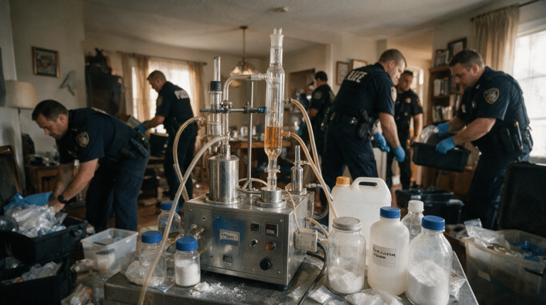 What Happens If Police Find Drug Manufacturing Equipment or Chemical Precursors in Your Home in Galveston